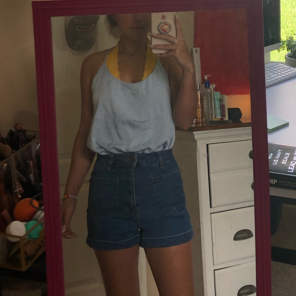 Light blue silk bodysuit